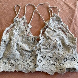 Grey crochet free people bralette